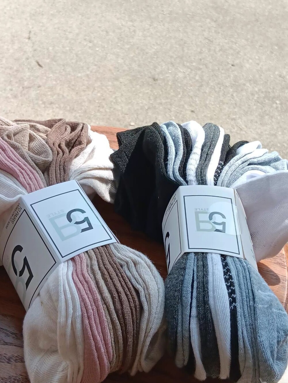 20 Pair $8 Neutral & Gray Ribbed Socks Bundle - Multicolor Pair Set